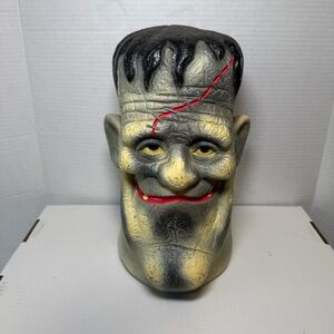 FRANKENSTEIN BLOW MOLD Head Halloween LIGHT-UP 11 inch